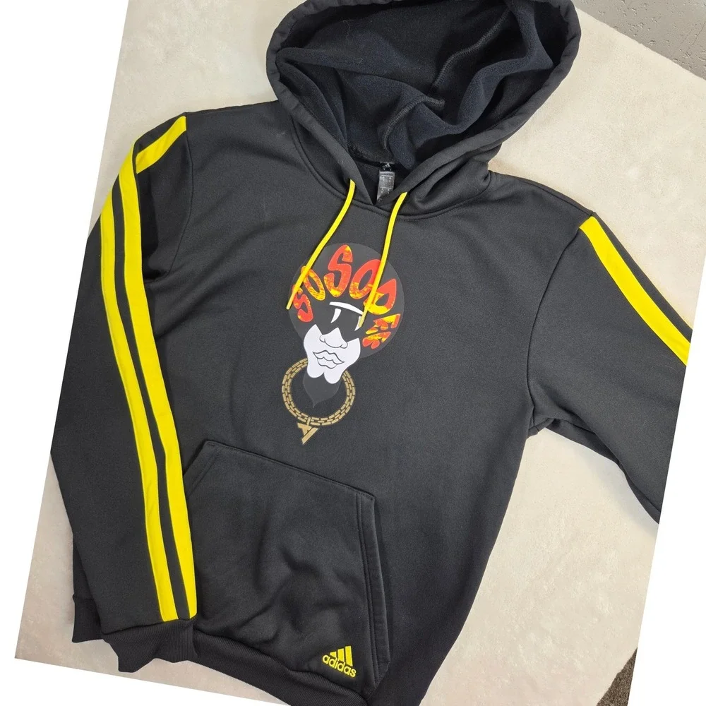 Adidas Trae Young x SO SO Def Hoodie Mens Size Small Black/Gold HE1588 Excellent